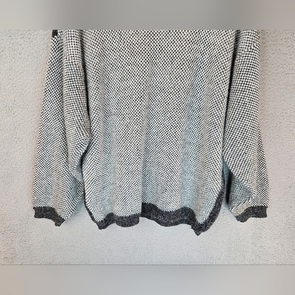 Jane Bis Winter Sweater Sz L Oversized Gray Zip Collar Drop Shoulder Women's - Picture 11 of 11